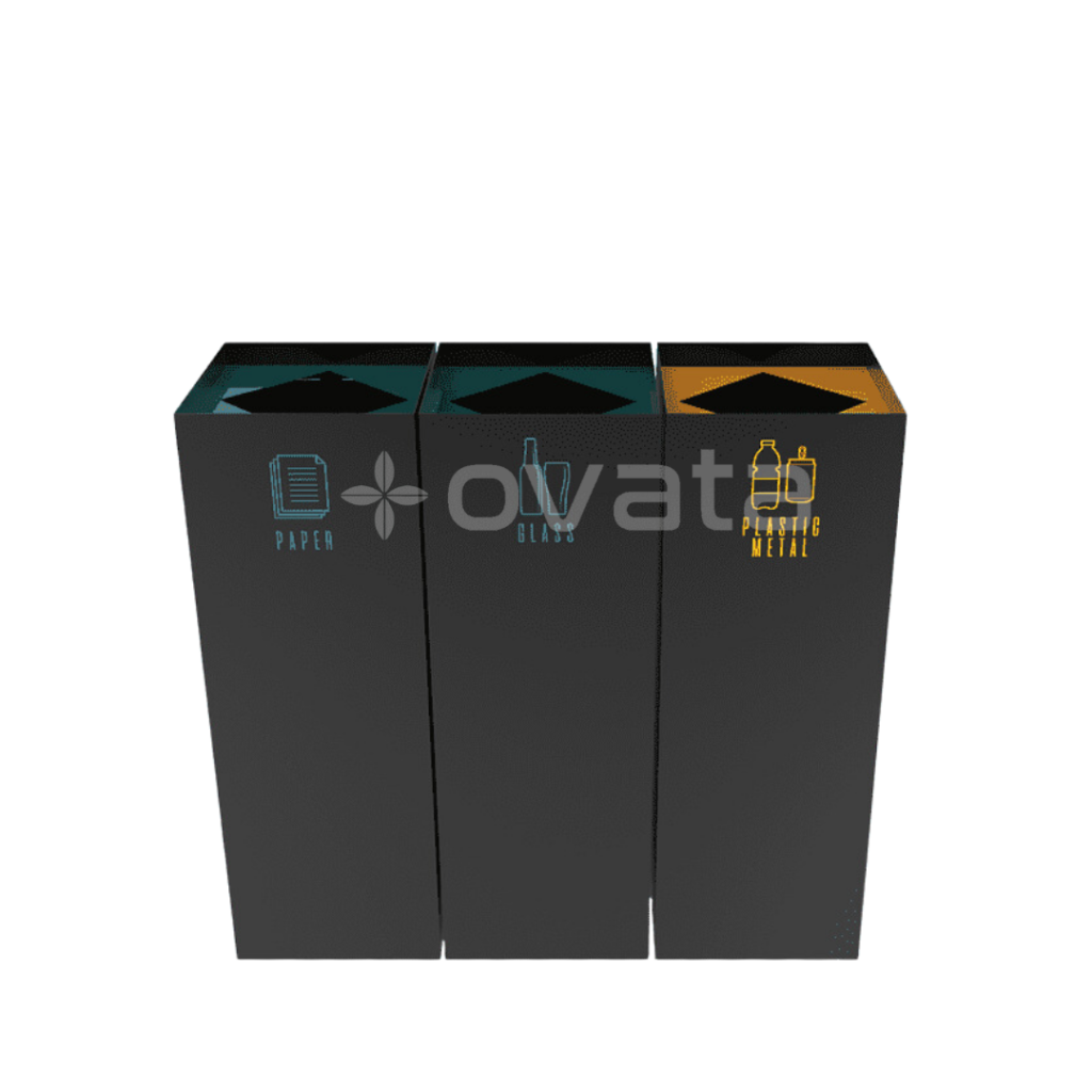 geri dönüşüm kutusu metal sıfır atık ünitesi geri dönüşüm çöp kutuları 417