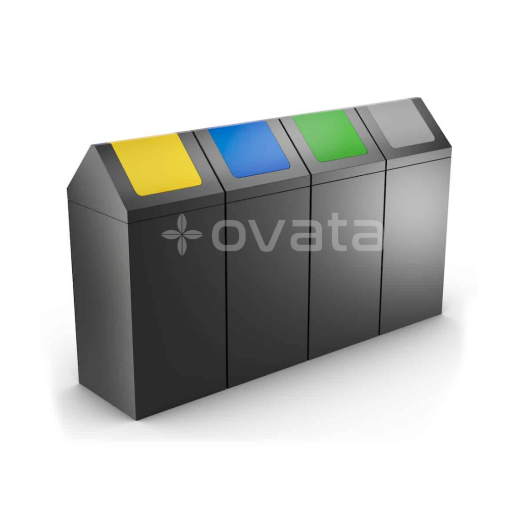 geri dönüşüm kutusu metal sıfır atık ünitesi geri dönüşüm çöp kutuları 424