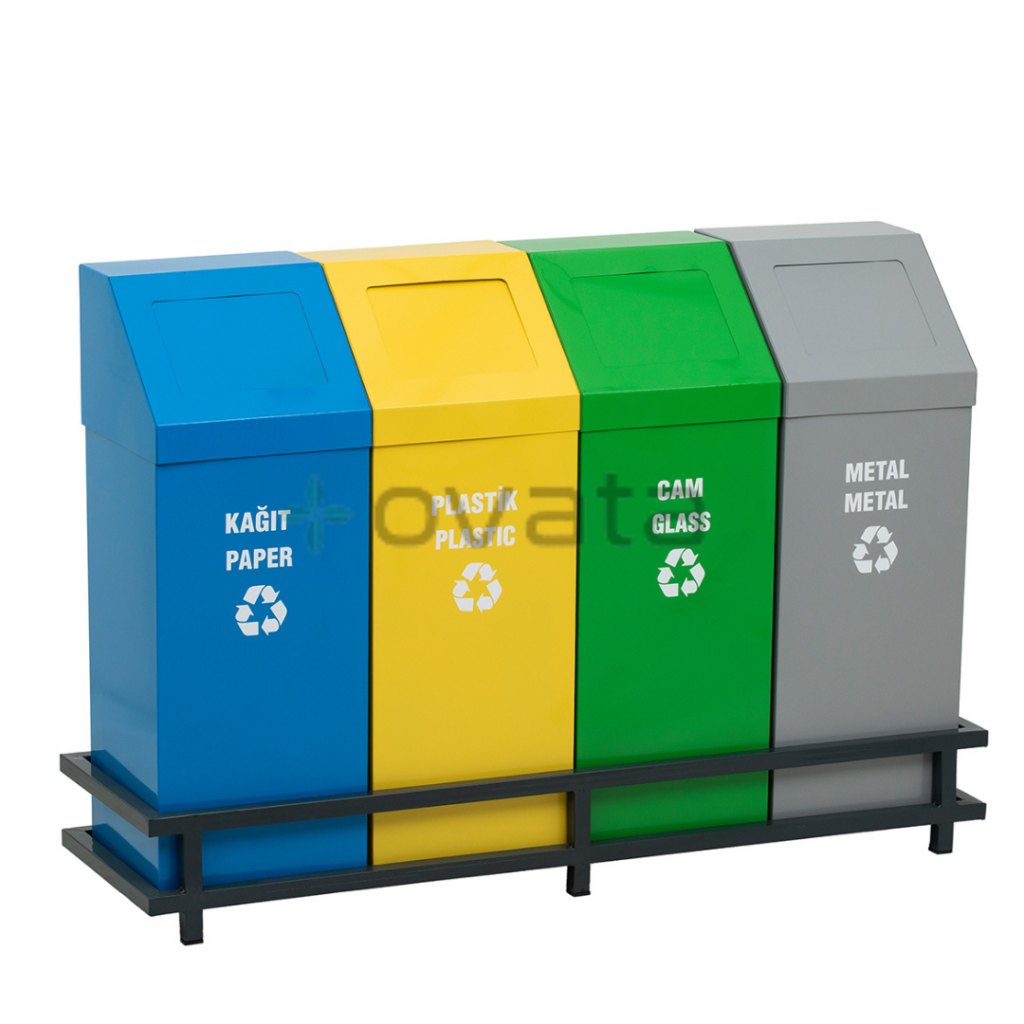 geri dönüşüm kutusu metal sıfır atık ünitesi geri dönüşüm çöp kutuları 444