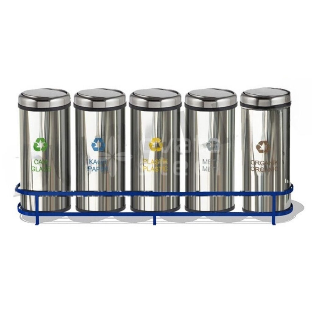 paslanmaz geri dönüşüm kutusu metal sıfır atık ünitesi geri dönüşüm çöp kutuları 465